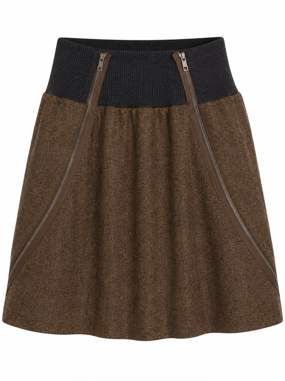 Theory Gretchyn W Donegal Bay Wool Silk Blend Tweed Mini Skirt Zippers Size 8
